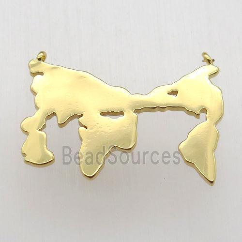 copper worldsmap pendant, gold plated