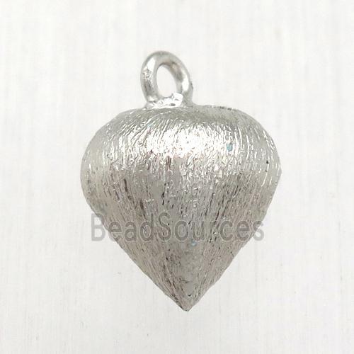 brushed copper teardrop pendant, platinum plated