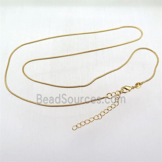 copper necklace chain, gold plated