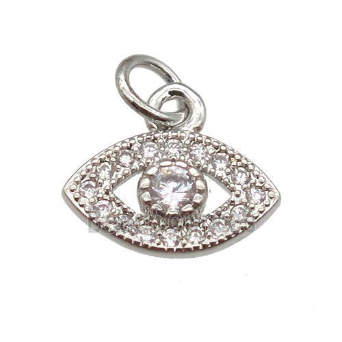 copper eye pendant paved zircon, platinum plated