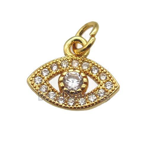 copper eye pendant paved zircon, gold plated