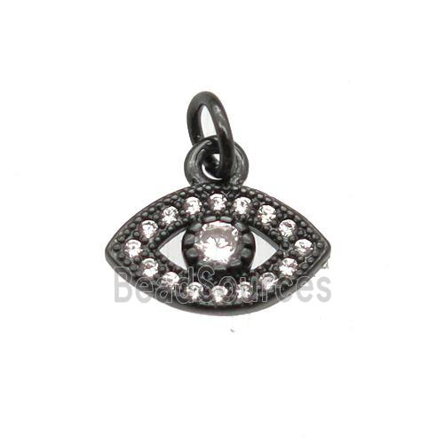 copper eye pendant paved zircon, black plated