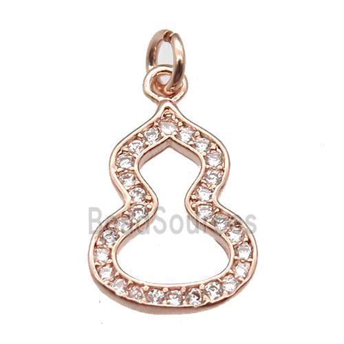 copper cucurbit pendant paved zircon, rose gold