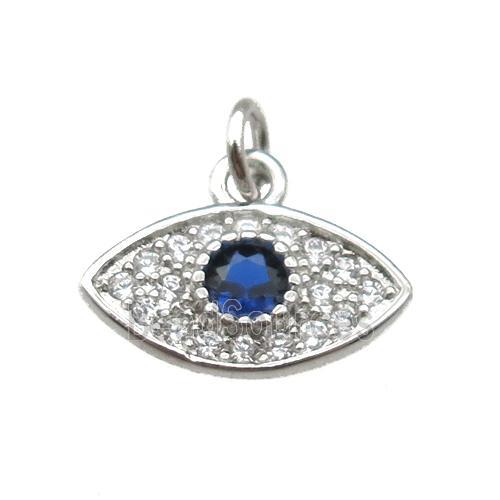 copper eye pendant paved zircon, platinum plated