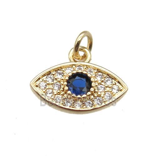 copper eye pendant paved zircon, gold plated