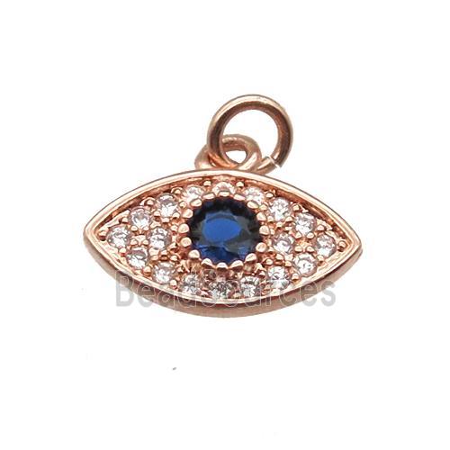 copper eye pendant paved zircon, rose gold