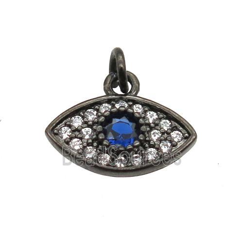 copper eye pendant paved zircon, black plated