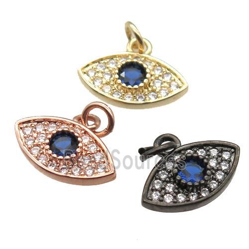 copper eye pendant paved zircon, mixed color