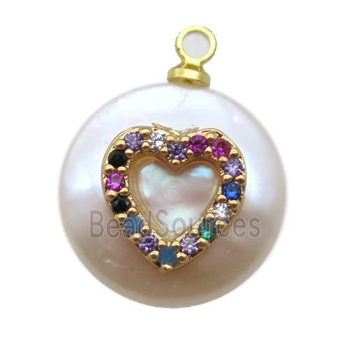 natural pearl pendant paved zircon