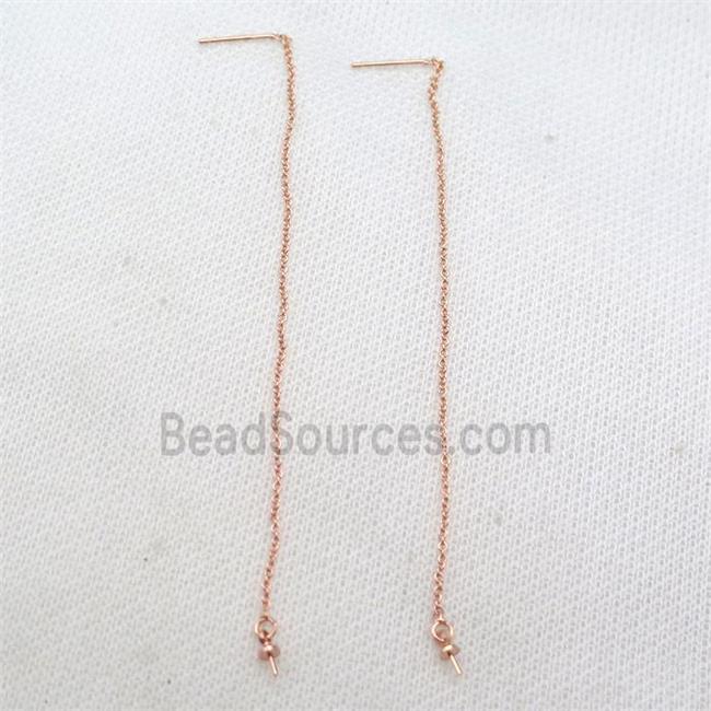 copper Stud Earrings wire, rose gold