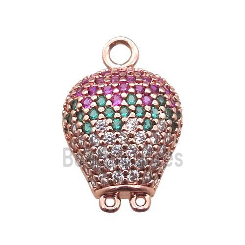 copper balloon pendant paved zircon, rose gold