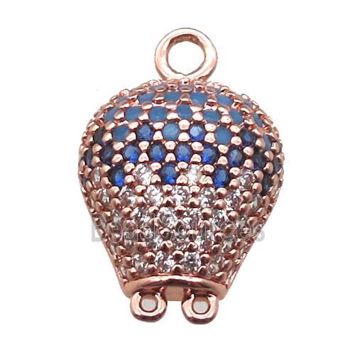 copper balloon pendant paved zircon, rose gold