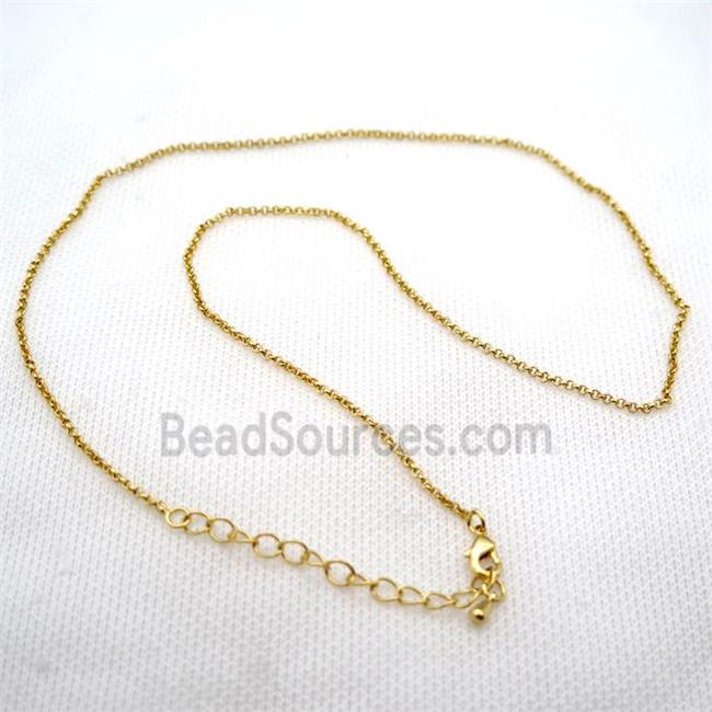 copper Necklace Chain, gold plated