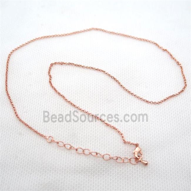 copper Necklace Chain, rose gold