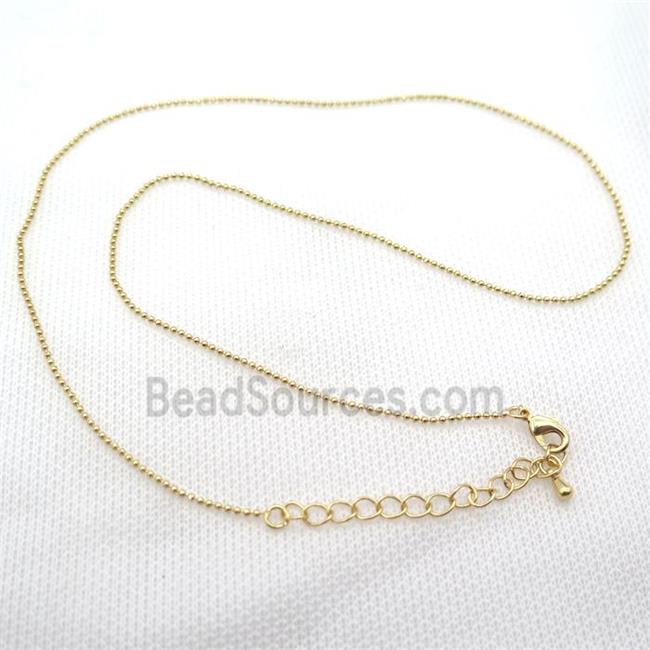 copper Necklace Chain, gold plated