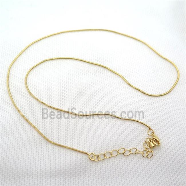 copper Necklace Chain, gold plated