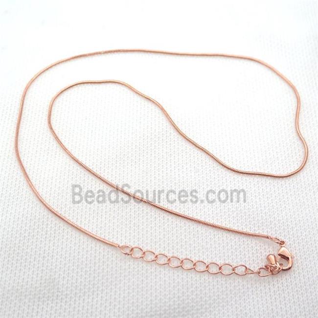 copper Necklace Chain, rose gold