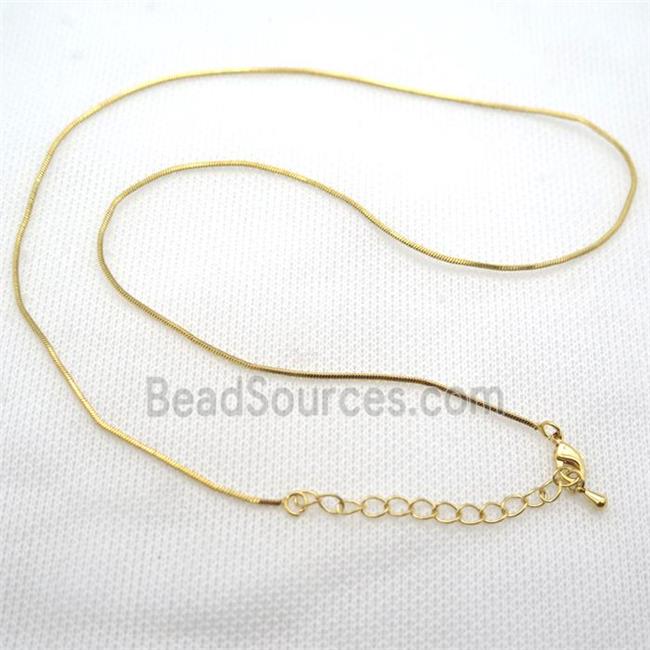 copper Necklace Chain, gold plated