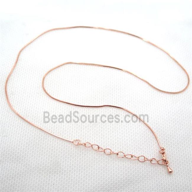 copper Necklace Chain, rose gold