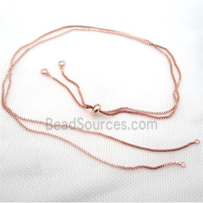 copper Necklace Chain, rose gold