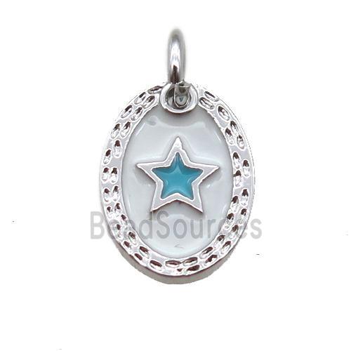 copper oval star connector, enameling, platinum plated