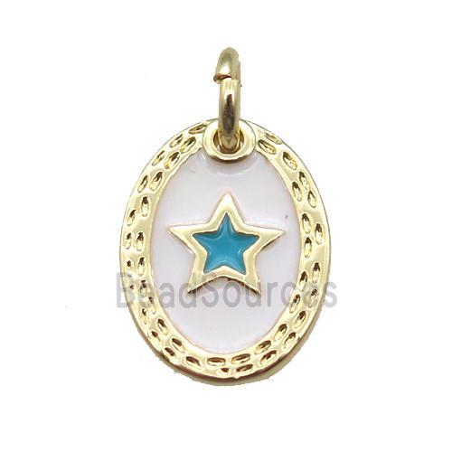 copper oval star connector, enameling, gold plated