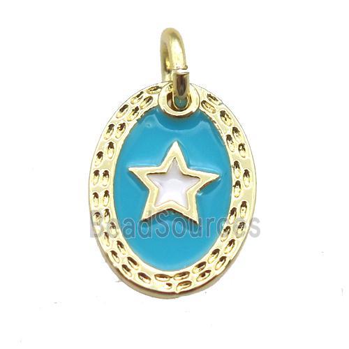 copper oval star connector, enameling, gold plated