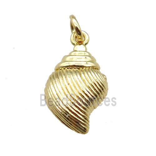 copper conch shell pendant, gold plated