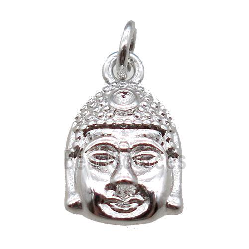 copper buddha pendant, platinum plated