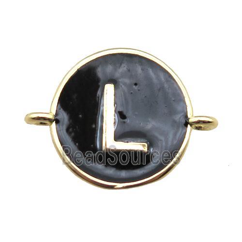 black enameling copper letter-L connector, gold plated