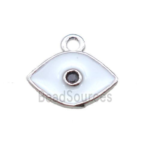 enameling copper eye pendant paved zircon, platinum plated