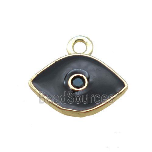 black enameling copper eye pendant paved zircon, gold plated