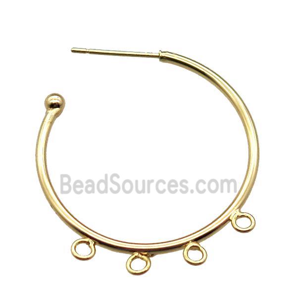 copper hoop earring, gold plated