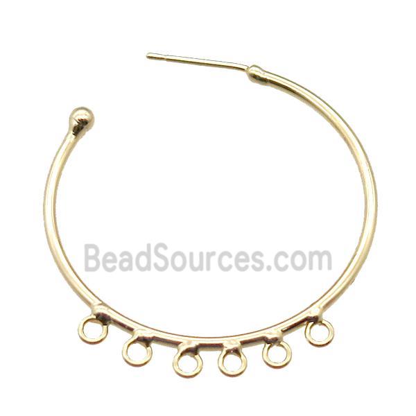 copper hoop earring, gold plated