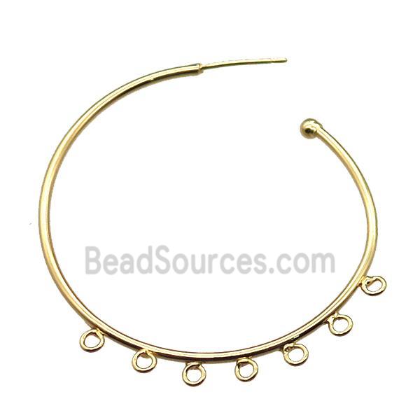 copper hoop earring, gold plated