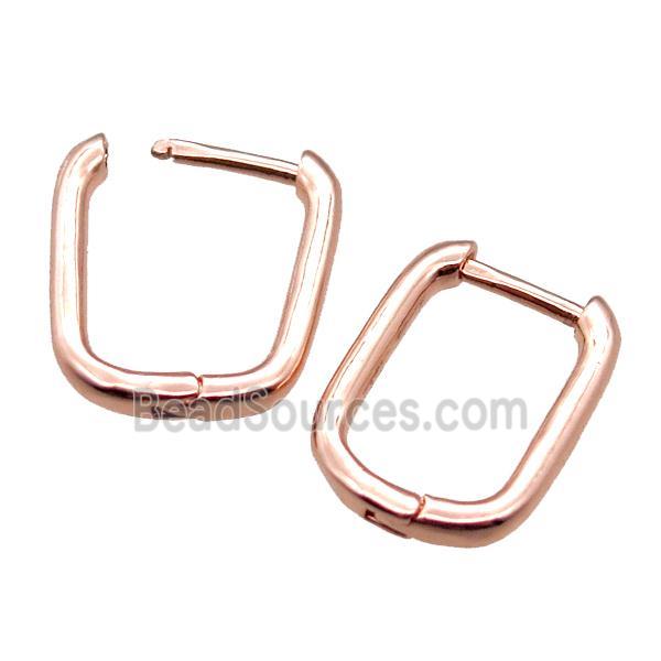 copper Latchback Earrings, rose gold