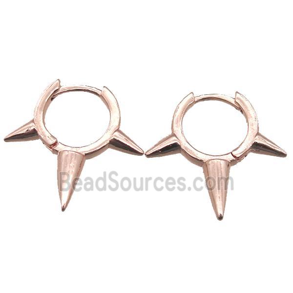 copper hoop earring, rose gold