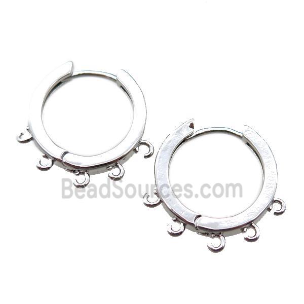 copper Hoop Earrings, platinum plated