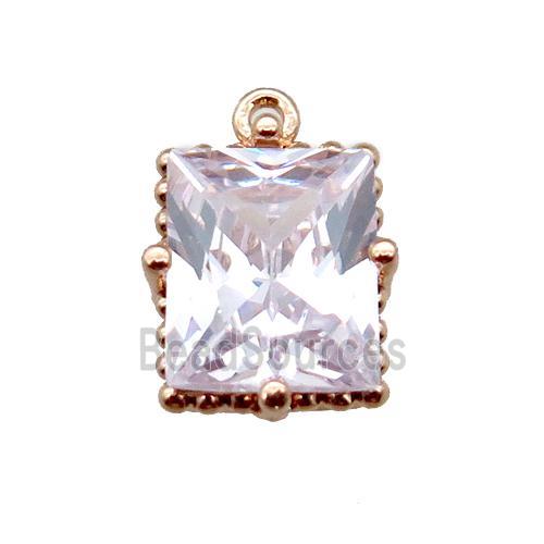 copper pendant paved zircon, rose gold