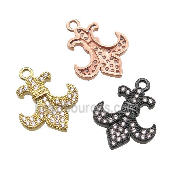 copper anchor pendant pave zircon, mixed