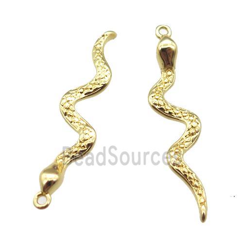 copper snake pendant, gold plated