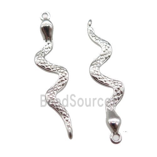 copper snake pendant, platinum plated