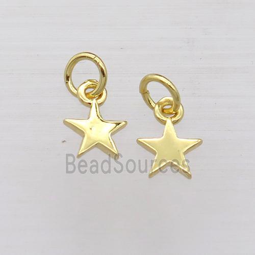 copper star pendant, gold plated