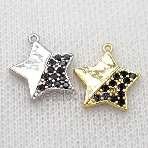 copper star pendant pave zircon, mixed