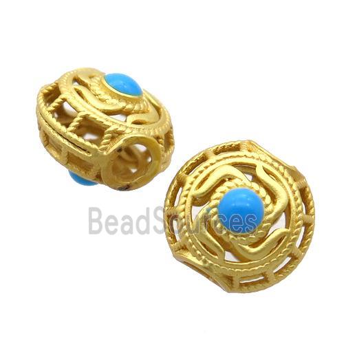 copper circle beads, enamel, unfade, duck gold