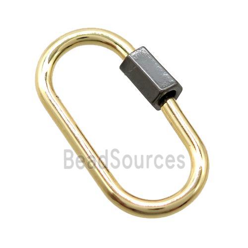 copper Carabiner locker, gold plated