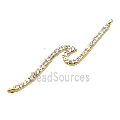 copper pendant pave zircon, gold plated