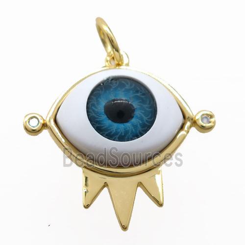 copper pendant with evil eye, gold plated