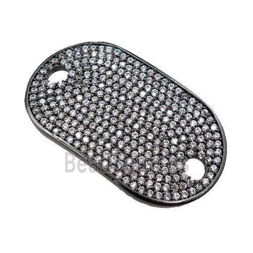 copper connector paved zircon, black plated