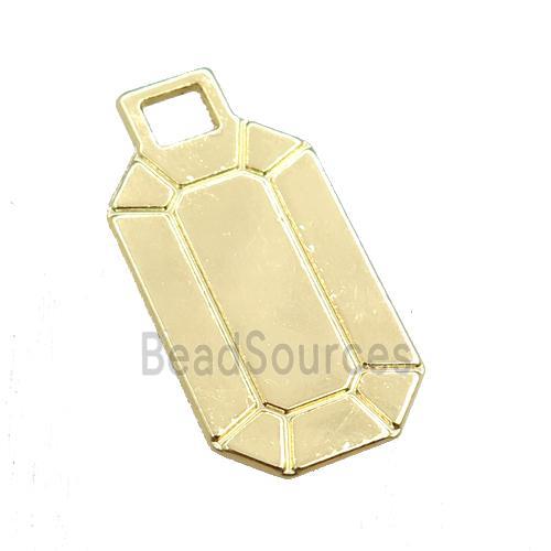 copper pendant, rectangle, gold plated